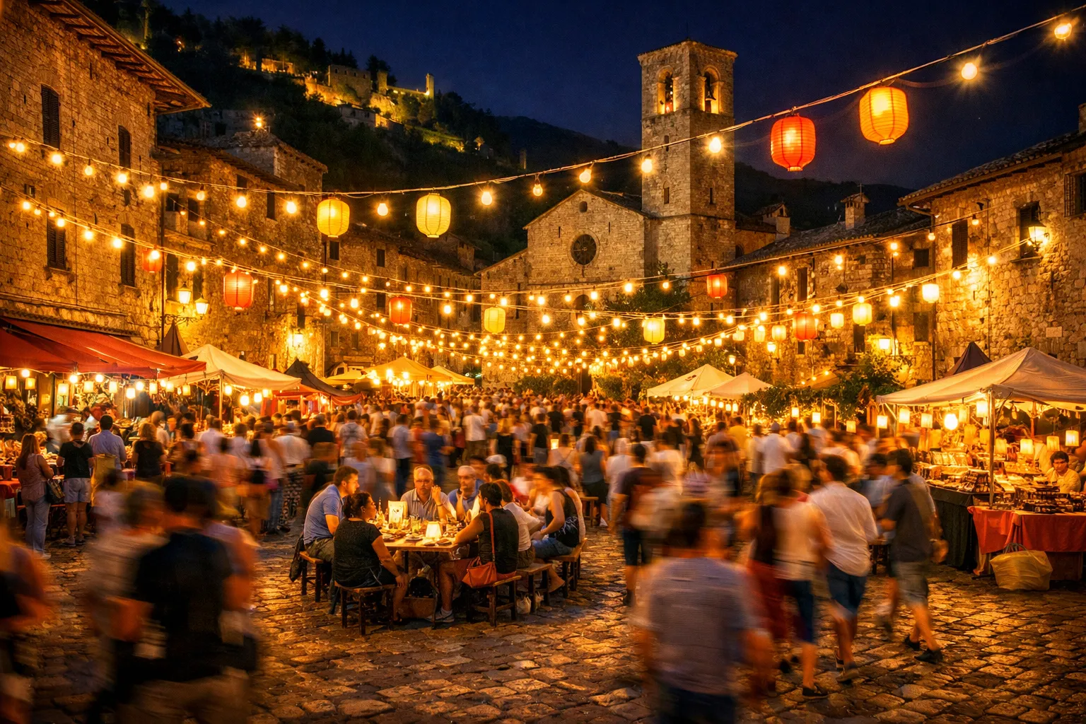 Festa con luci colorate