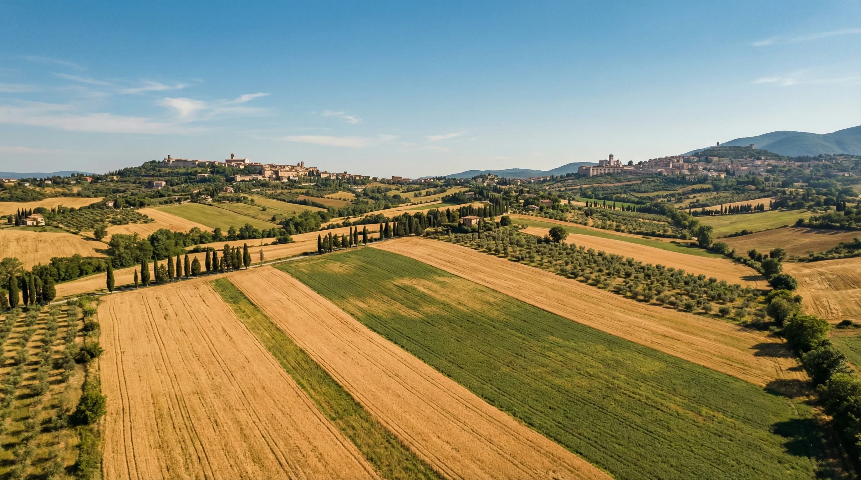 Campagna umbra vista dall'alto